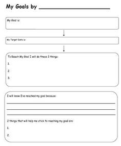 the goal worksheet for students to practice their writing skills