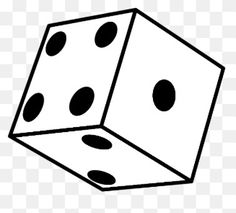 a black and white dice on a transparent background