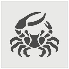 a black and white image of a crab on a gray background with the word crabs written below it