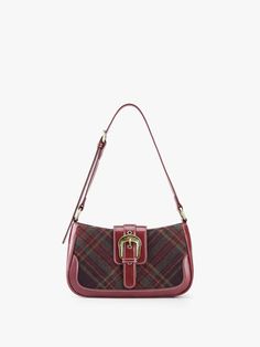 The Alison Vintage Daily Shoulder Bag combines classic and modern design, available in full black leather or red-green plaid patchwork. Crafted from quality materials with metal accents and an adjustable strap, it offers both style and functionality, with ample space for daily essentials.