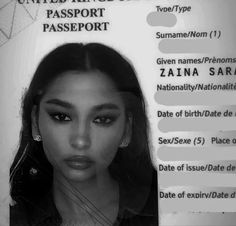 an id card with a woman's face and name in the center is shown