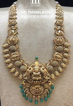 Haaram Designs, Antique Haram, Antique Diamond Necklace, Antic Jewellery, Gold Haram, Temple Jewelry Necklace