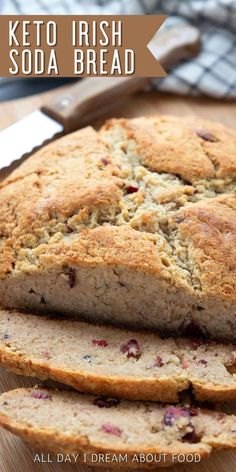 a loaf of keto irish soda bread on a cutting board