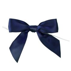 Adding a pre-tied bow to a package is a quick and easy way to give your product a finished look. BOWNB measures 3 1/2 Inches from corner to corner and is made from 1 Inches wide double satin ribbon in a deep Navy Blue color. The back of the bow features a 5 Inches clear twist tie, allowing it to be easily adhered to a bag. Simply wrap the twist tie around the bag and twist tight. Navy Blue is a great accent color for retail stores, wedding favors, corporate events, and more. Pre-Tied Bows take a Navy Blue Pfp, Navy Blue Asthetics, Navy Blue Widgets, Deep Blue Aesthetic, Navy Blue Pictures, Navy Blue Aesthetic, Navy Aesthetic, Blue Ribbon Bow, Blue Items