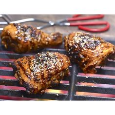 chicken wings with sesame seeds on the grill