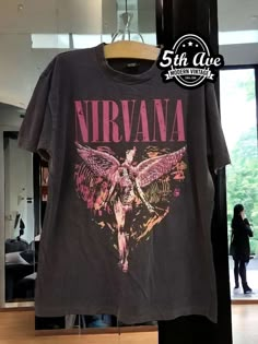 Nirvana 'In Utero' 100% Cotton Super Soft Black T-Shirt - Vintage Band Shirts I ❤️ Music Shirt, Nirvana T-shirt, Band T Shirt Aesthetic, Represent T Shirt, Nirvana Clothes, Nirvana Outfit, Nirvana Merch, Grunge Shirts, Nirvana T Shirt