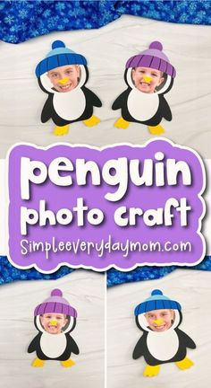 the penguin photo craft is made with paper