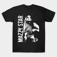 a black t - shirt with an image of the wrestler in white text on it