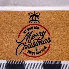 Christmas w/ Decoration Natural Coir Doormat Door Mat Outdoor, Entry Mat, Wish You Merry Christmas, Coconut Shells, Mud Rooms, Entry Mats, Christmas Doormat, Coir Mat, Funny Doormats