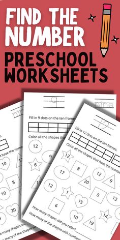 the printable worksheet for finding numbers