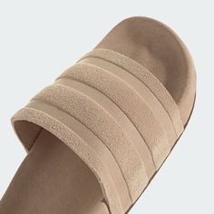 adidas Adilette Suede Slides - Beige | Free Shipping with adiClub | adidas US Slides Adidas, Pool Shower, Suede Slides, Adidas Adilette, Beach Pool, Slides, Wish List, Slip On, Adidas