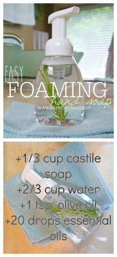 the instructions for how to use foaming soap on towels and cloths, with text overlay