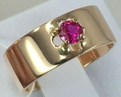 USSR Vintage Original Soviet Rose Gold Ring with Ruby (lab. created) 583 14K | eBay Unique Ruby Rings, Gold Ring With Ruby, Ring With Ruby, Antique Jewelry Rings, Vintage Gold Rings, Kiev Ukraine, Ruby Ring, Ring Finger, Kiev