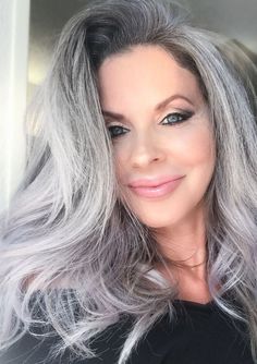 Latest Hairstyles and Haircuts for Women in 2020 — The Right Hairstyles The Right Hairstyles, Grey Hair Transformation, Grey Hair Inspiration, Beautiful Gray Hair, Wavy Wigs, Silver Grey Hair, Blending Gray Hair, Long Gray Hair, Grey Hair Color