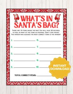 santa's bag fill in the blank