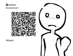 an image of a cartoon character with a qr code on it's face