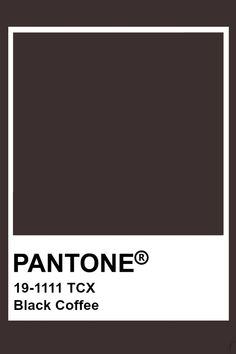 pantone's black coffee color is shown in the box, and it appears to be dark brown