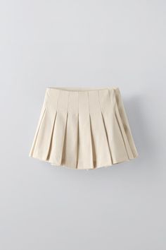 FLOWY PLEATED SKIRT - Sand | ZARA United States Elegant Summer Tennis Skirt With Accordion Pleats, Elegant Pleated Tennis Skirt For Spring, Elegant Pleated Mini Tennis Skirt, Trendy Pleated Solid Color Skort, Elegant Summer Mini Skirt With Accordion Pleats, Elegant High Waist Skirt With Pleated Hem, Elegant Spring Tennis Skirt With Pleated Hem, Elegant High-waist Skirt With Pleated Hem, Elegant Spring Pleated Tennis Skirt