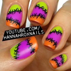 Scarecrow Nails, Scarecrows Nails, Halloween Nail Art Tutorial, Unghie Nail Art, Her Nails, Halloween Nail Designs, Halloween Nail, Halloween Nail Art