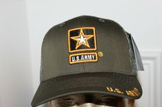 OFFICIAL U.S. ARMY "U.S. ARMY" SERVICE VETERAN GREEN IN COLOR HAT/CAP, ADJUSTABLE. NEW WITH TAGS. OFFICIAL CONTRACT U.S. ARMY SERVICE HAT MADE BY THE FAMOUS KB ETHOS HAT COMPANY. HAT IS NEW WITH TAGS. SEE THE ABOVE LISTING PHOTOS FOR FURTHER DETAILS. IF YOU HAVE ANY QUESTIONS PLEASE ASK US BEFORE YOU BUY. THANK YOU. Green Military Baseball Cap With Flat Bill, Green Military Style Baseball Cap With Flat Bill, Military Style Snapback Hat With Flat Brim, Military Style Baseball Cap With Flat Brim, Military Style Khaki Baseball Cap, Green Military Style Snapback Baseball Cap, Military Style Trucker Hat With Curved Brim, Military Style Green Snapback Baseball Cap, Military Style Khaki Snapback Trucker Hat