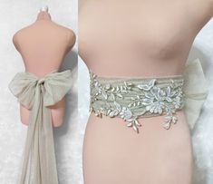 - Handmade with meticulous attention to detail - Materials: soft tulle embroidered with gold thread (Lurex) - Extra-long length of 450cm allows for versatile styling options - Central part of the belt is adjustable in width (8-20cm) - Unique train tails with a width of 50cm - Gift wrapping available With its extra-long length of 450cm, the belt allows for versatile styling options. It can be tied or knotted around your waist, creating a beautiful bow detail that can be worn to the front or the back. For a more minimalistic effect, you can simply tie it in a knot. The central part of the belt is adjustable in width, ranging from 8 to 20cm, allowing you to customize it to your liking. The gold tulle bridal belt also features unique train tails with a width of 50cm, adding an exquisite touch Elegant Lace Bridal Belt For Party, Lace Bridal Belt For Ceremony, Lace Bridal Belt With Sashes For Wedding, Bridal Belts And Sashes, Diy Belt For Dresses, Sewing Terms, Lace Belt, Gold Tulle, Bow Sash