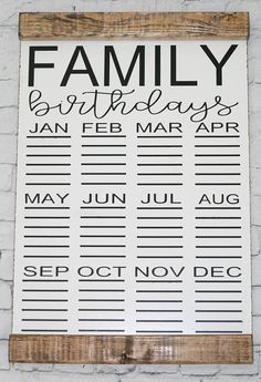 a family birthday sign hanging on the wall