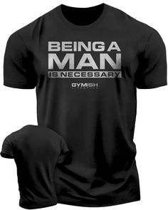 Being A Man is Necessary Workout T-Shirt, Funny Gym Shirts, Lifting T-Shirt, Deadlift Introducing Gymish Lifestyle's collection of male gym workout t-shirts, the perfect addition to your workout wardrobe. Our motivational gym t-shirts are designed to inspire and motivate you to push harder and reach your fitness goals. Whether you're hitting the gym, weightlifting, or running, these workout shirts for men are a perfect choice.Gym clothing for men is made from high-quality, breathable cotton blend materials that will keep you comfortable during your workouts. With a variety of styles and sizes, our fitness shirts for men are perfect for any workout - Small, Medium, LG Large, XL X-Large, XX XXL, XXX 3XOur motivational sayings collection features funny gym shirts designed to uplift those who Powerlifting Shirts, Being A Man, Gym Shirts Mens, Weightlifting Shirts, Motivation Shirt, Funny Gym Shirts, Fun Sayings, Outfit Gym, Funny Workout Shirts