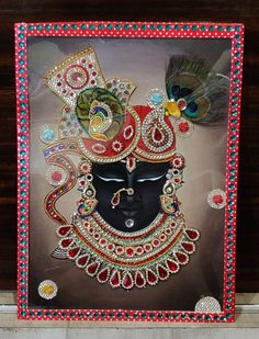 Shree Nathji Painting On Canvas, Bajot Decoration, Giriraj Ji, Painting Jewellery, Shreenath Ji, Bird Silhouette Art, Tara Goddess, Easy Mandala Drawing