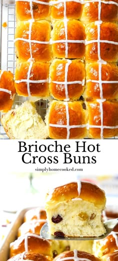 hot cross buns with white icing on top