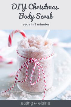 a jar filled with sugar and candy canes