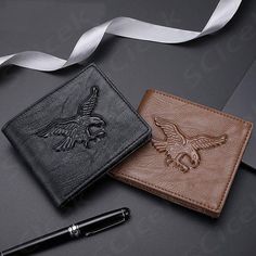 Men's Personalized 3D Eagle Relief Pattern Wallet New Men Pu Leather Short Purse Casual Credit Card
 ... more Purse Casual, Mens Wallet, Leather Short, Men's Wallet, Wallet Pattern, Leather Style, Leather Shorts, New Man, Wallet Men