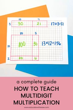 a complete guide to teach multi digiting in the classroom with pictures and text overlay