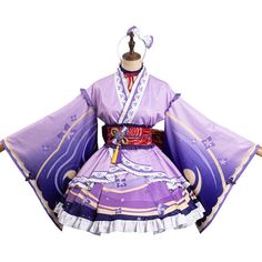 Genshin Impact Raiden Shogun Lolita Cosplay Costume Outfits Halloween Carnival Party Suit Material：Worsted Fabric Package included: skirt + headband + girdle + waist ornaments + bow tie + necklace Shipping:  Processing time: 7-15 days. Standard Shipping: 10-15 days. Fast Shipping: 3 working days. Attention: For quick u Dress And Kimono Outfit, Waist Ornaments, Genshin Impact Raiden Shogun, Costume Carnaval, Halloween Carnival Party, Raiden Shogun, Tie Necklace, Suit Material, Party Suits