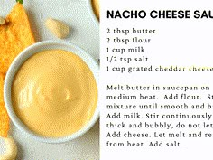 the ingredients for nacho cheese sauce are shown