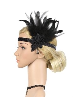 1920s Feather Sequin Headband – Retro Stage - Chic Vintage Dresses and Accessories 1920s Flapper Costume, Feather Party, Headpiece Art, Women Headbands, Flapper Headpiece, Elegant Hat, Flapper Headband, Feather Headpiece, Hair Headband