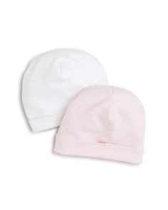 Kissy Kissy Girls' Hat, 2 Pack - Baby | Pima cotton | Machine wash | Imported | One white with pink trim, one pink with white trim | Web ID:784397 Girl Hats, Newborn Girl Hat, Girls Hats, Mama Cloth, Pink Newborn, Kissy Kissy, Infant Girls, Newborn Hat