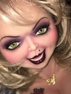 Tiffany Halloween Costume Makeup, Bride Of Chucky Makeup Make Up, Chuckys Bride Costume Makeup, Tiffany Chucky Makeup Look, Tiffany Costume Ideas, Tiffany Ray Aesthetic, Tiffany Costume Makeup, Tiffany From Chucky Makeup, Bride Of Chucky Cosplay