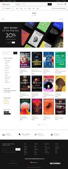 an image of a website page with many different books on the front and back pages