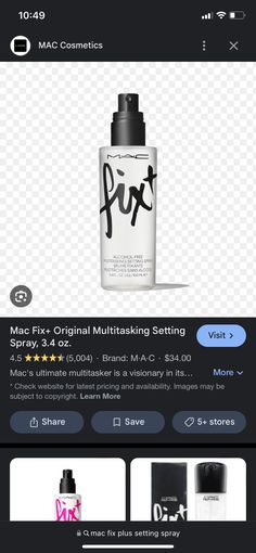 Mac Fix Plus, Mac Fix, Setting Spray, Alcohol Free, Mac Cosmetics, Spray, The Originals