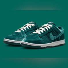 Welcome To Hypestockpile’s Poshmark Closet! All Our Products Are 100% Authentic Guaranteed. Item Details: Brand: Nike Item Name: Wmns Nike Dunk Low Velvet Teal Color: Dk Atomic Teal/Dk Atomic Teal Style Code: Dz5224 300 Year Of Release: 2022 Condition: Brand New With Original Box (Unworn/Deadstock) And Tags If Applicable. The Cardboard Shoebox May Have Damage From Storage And Shipment. The Shoes Are New And Unaffected. Size: Please Use The Size Selection To Check For All Sizes Available! Sizing Dunks Outfit, Jordan Shoes Retro, Pretty Shoes Sneakers, All Nike Shoes, Velvet Shoes, Cute Nike Shoes, Hype Shoes, Cute Nikes, Swag Shoes