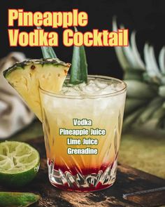 the pineapple vodka cocktail is ready to be served