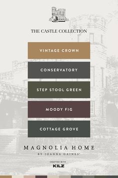 the castle collection is shown in different colors