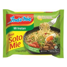 indoone mi instant ramen with noodles and vegetables in broth, ready to be eaten