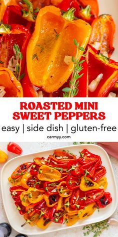 These roasted mini sweet peppers with garlic are a simple side dish packed full of flavor! Made with only a handful of ingredients, this side dish comes together in around 30 minutes. ​ ​Roasted vegetables are my go-to side dish for holidays and family dinners. Roasted veggies are easy to prep, and you don’t have to do any hands-on work once they’re in the oven.