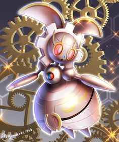 an image of a cartoon character with gears in the background