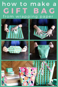 how to make a gift bag from wrapping paper - step by step instructions and pictures