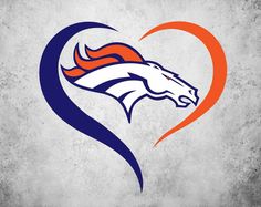 the denver football team's logo is shown in this heart - shaped graphic design