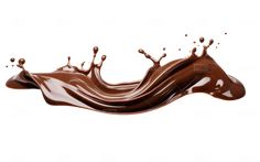 chocolate splashing on white background