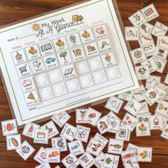 an activity pack with matching pictures and words