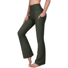 Whether you're exercising for the first time or just trying to get stronger, these bootcut yoga pants are perfect for you. The high-waist design and removable waist offer plenty of space for adjusting your suit or providing support for other clothing. These pants are ideal for sitting on, so keep them on for a more active experience. You can pair them with anything you want. Specifications: 75% nylon +25% spandex Elastic closure Machine Wash About the item: Comfy women's flare pants are made fro Bootleg Pants, Workout Dress, Flare Yoga Pants, Yoga Pants With Pockets, Warm Pants, Formal Pants, Flared Leggings, Legging Sport, Bootcut Pants